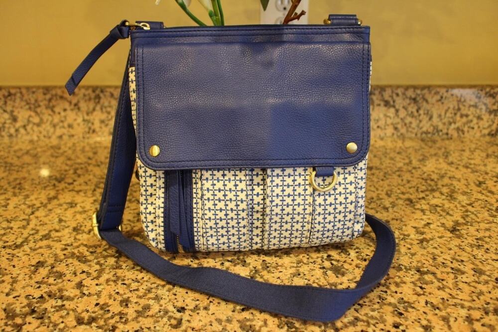 Fossil canvas morgan bag purse (pu3000
